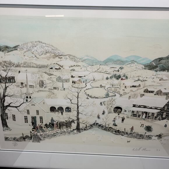 VTG Rare Will Moses Print Winter Signed Numbered 454/500 Limited Edition Art - Picture 4 of 16